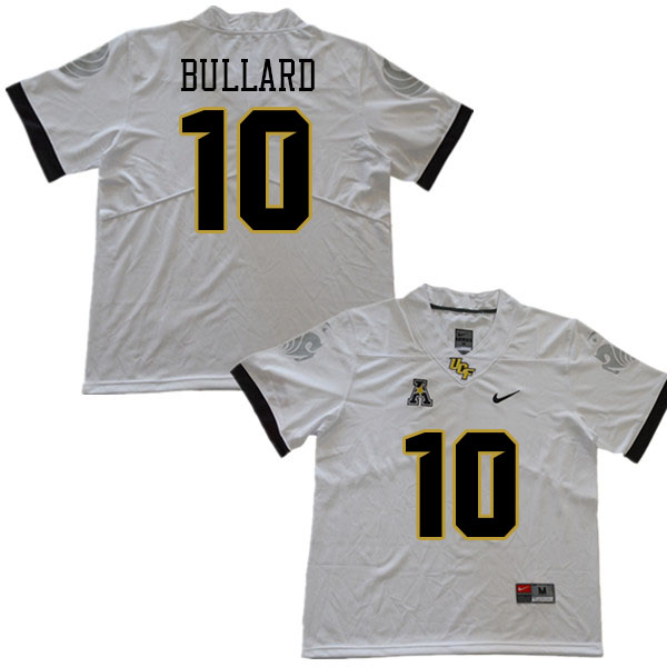 Men #10 Quadric Bullard UCF Knights College Football Jerseys Stitched Sale-White - Click Image to Close